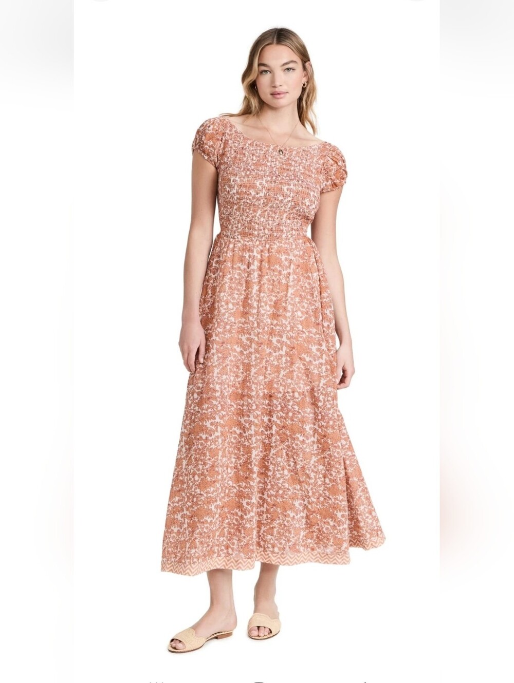 Free People Ultraviolet Smocked Off-Shoulder Maxi Dress
